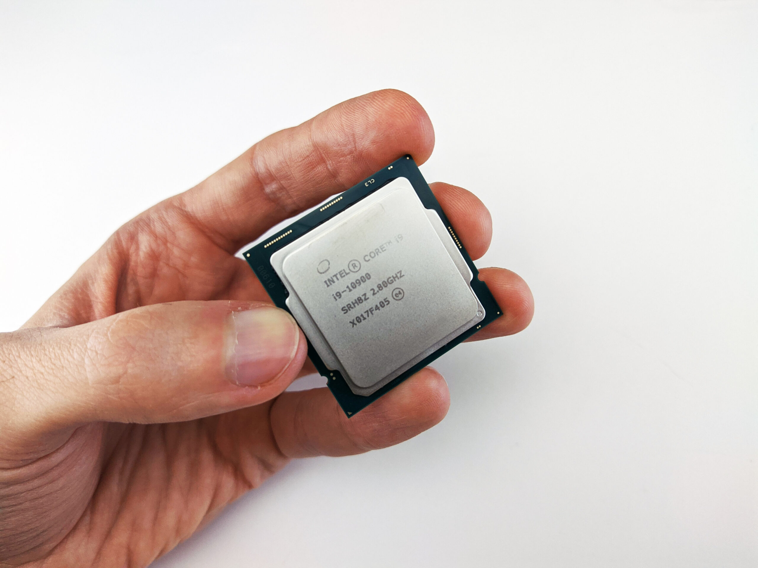 Person holding an intel processor